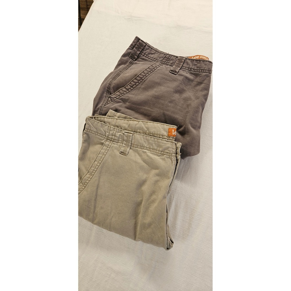 Lee Dungarees Mens Cargo Shorts Bundle Brown Khaki 100% Cotton Size 38 Lot of 2